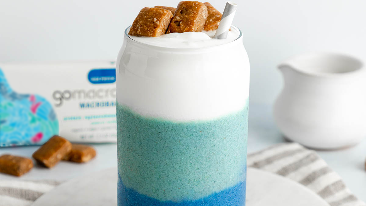 Layered Peanut Butter Coconut Smoothies