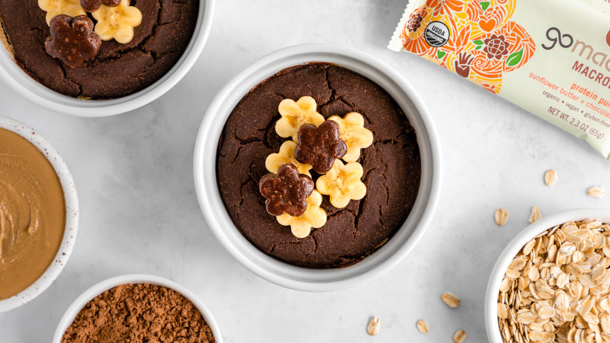 Sunflower Butter-Stuffed Chocolate Baked Oats