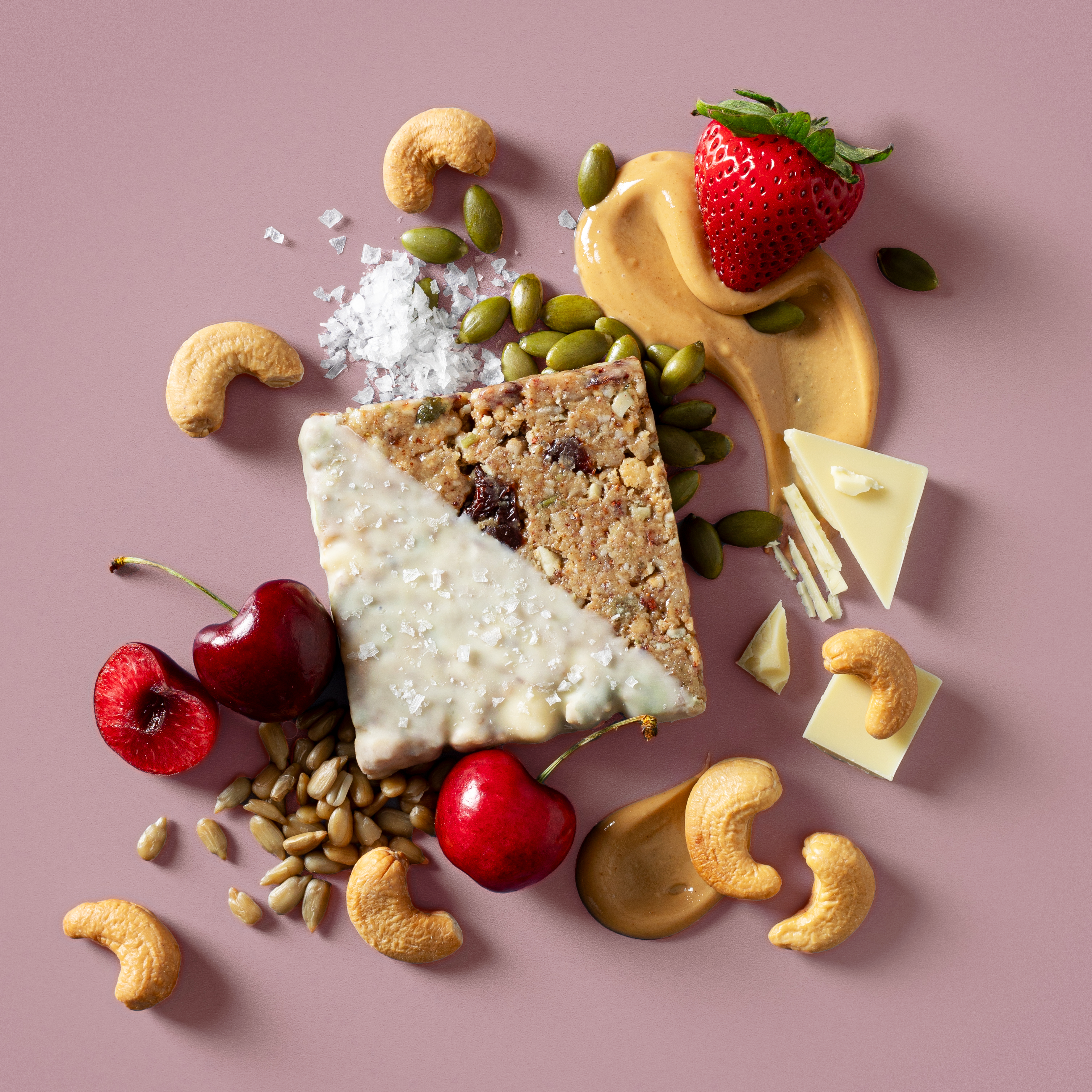 Berry White Chocolate + Sea Salt MacroSquare